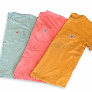 Carhartt Women’s Short-Sleeve Pocket Tee — Mint, Coral, Mustard